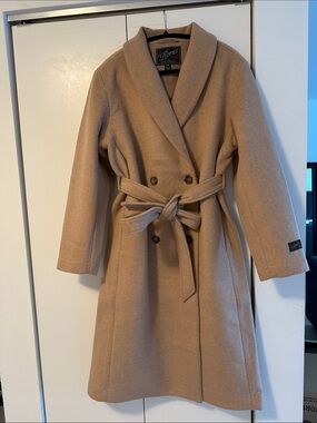 Roots Women's Double-Breasted Belted Wool-blend Coat - Camel/Tan